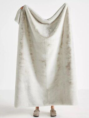 Anthropologie Sophie Faux Fur Throw Blanket